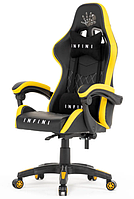 Крісло офісне Infini чорно-жовте Компютерне крісло Спортивне крісло Стул геймерский Игровое кресло офисное
