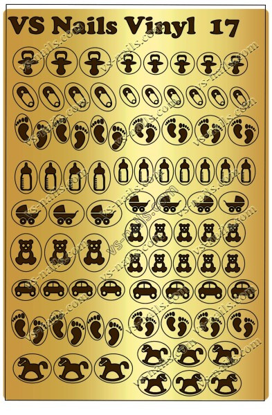 Вінілові трафарети VS NAILS для дизайну нігтів для аерографії і DEEP DESIGN № 17, фото 1