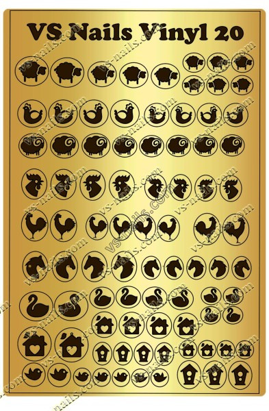 Вінілові трафарети VS NAILS для дизайну нігтів для аерографії і DEEP DESIGN № 20, фото 1