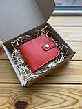 Жіночий шкіряний гаманець CLASSIC червоний, фото 3