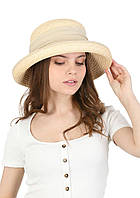 Шляпа соломенная бежевая с поднятыми полями