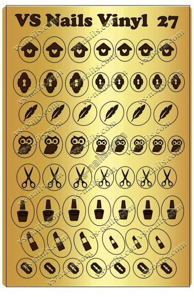 Вінілові трафарети VS NAILS для дизайну нігтів для аерографії і DEEP DESIGN № 27, фото 1