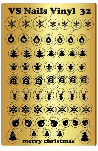 Вінілові трафарети VS NAILS для дизайну нігтів для аерографії і DEEP DESIGN № 32, фото 1