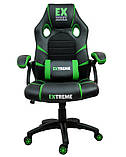 Крісло геймерське, ігрове Extreme EX ЧОРНО-ЗЕЛЕНЕ Спортивне крісло Компютерне крісло Крісла до 120кг Польша, фото 4