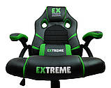 Крісло геймерське, ігрове Extreme EX ЧОРНО-ЗЕЛЕНЕ Спортивне крісло Компютерне крісло Крісла до 120кг Польша, фото 2
