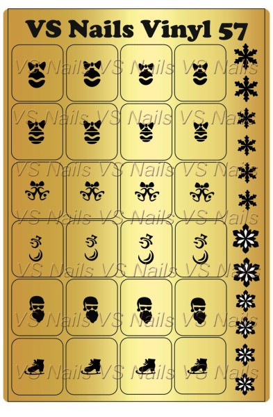 Вінілові трафарети VS NAILS для дизайну нігтів для аерографії і DEEP DESIGN № 57, фото 1