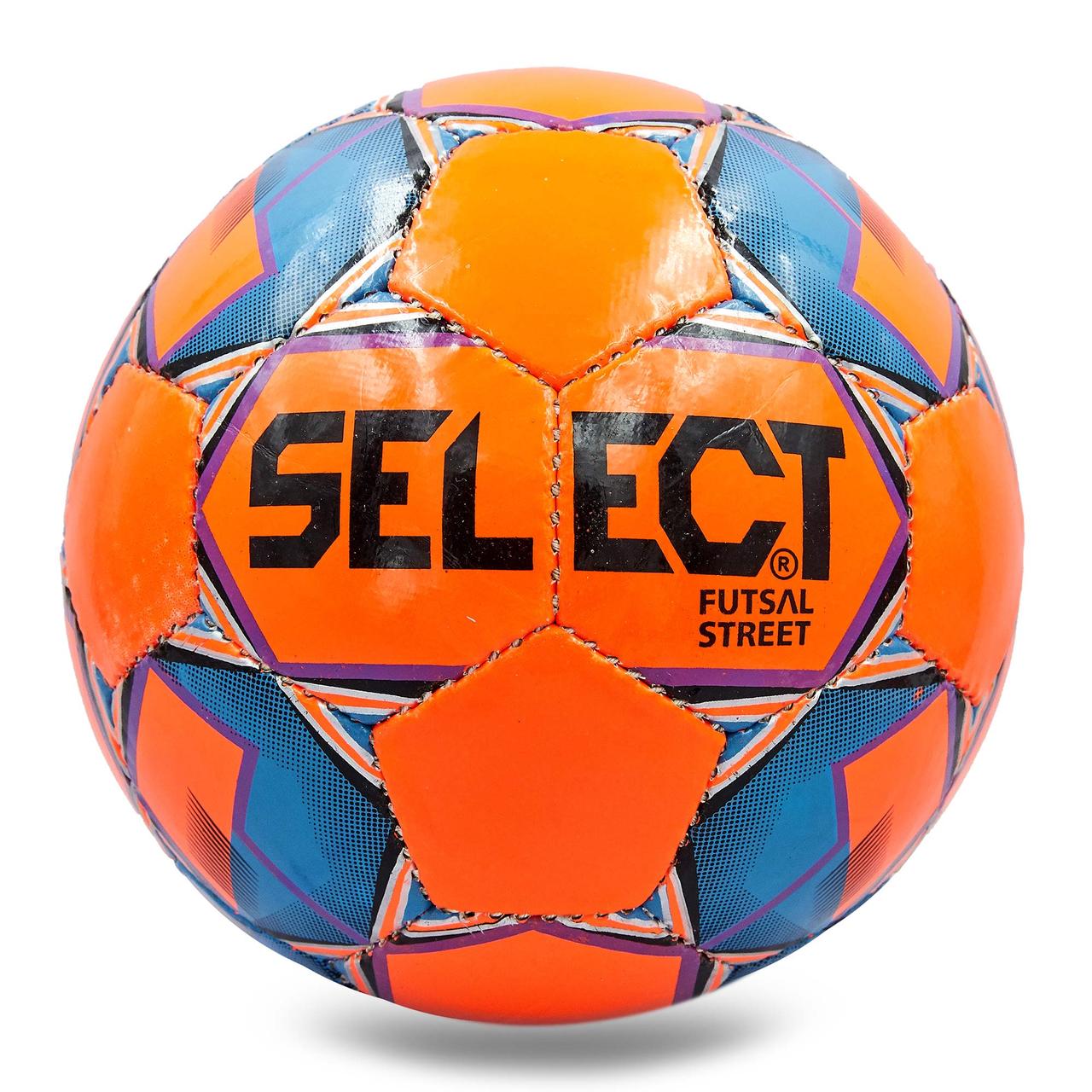 М'яч для футзалу №4 ламін. ST STREET ST-8156 (5 сл., зшитий вручну) (помаранчевий-синій)