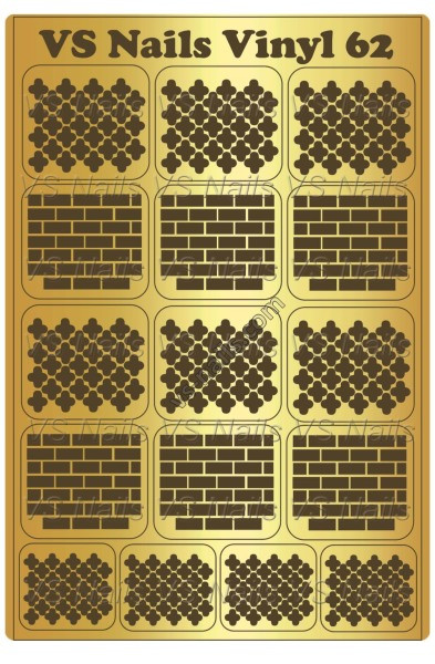 Вінілові трафарети VS NAILS для дизайну нігтів для аерографії і DEEP DESIGN № 62, фото 1