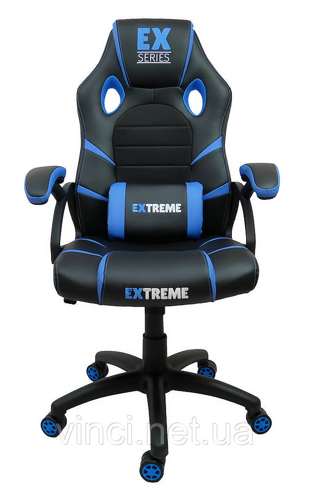 Офісне крісло Крісло спортивне Extreme EX СВІТЛО СИНЄ Кресло компьютерное Геймерське крісло компютерне Стул, фото 1