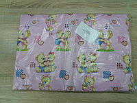 Подушка для новорожденного розовая с мишками