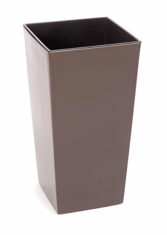 Кашпо високу підлогове прямокутне Ламела Финезия 190 * 190 * 360 ФРАПЕ світло коричневий, фото 1