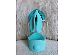 ❤️Скляна пляшка для води "Зайчик" 340 мл пляшечка для напоїв Бірюзовий