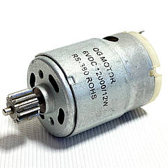 Мотор RS-380 6V 12000 оборотів редуктора дитячого електромобіля Bambi