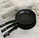 Набір сковорідок з мармуровим покриттям 3шт 20/24/28см EDENBERG EB-1731, фото 3