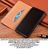 Чохол книжка з натуральної волячої шкіри протиударний магнітний для Samsung A30 А305F "BULL" Темно-коричневий, фото 5