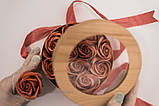 Декоративний подарунковий набір: троянди з мильної піни: wood box 11 roses, nude, фото 3