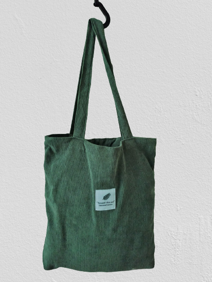 Вельветова жіноча сумка шоппер (тоут) "Lady Star", колір зелений