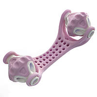 Масажер ручний роликовий 2 масажери Zelart Massage Roller 1532 Pink