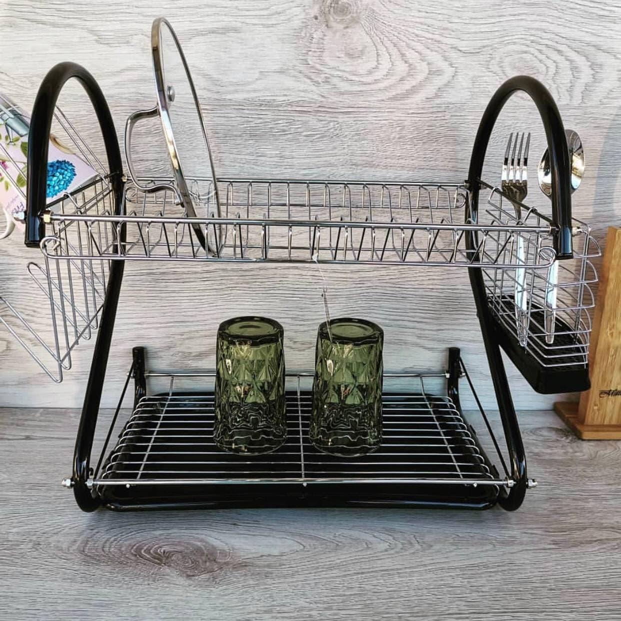 Сушка для посуды из нержавейки двухъярусная Edenberg EB-2110 Сушка для ...