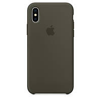 Чохол для iPhone XS Max Silicone Case бампер (Dark olive)