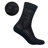 Шкарпетки чоловічі бавовняні Лео Класик Сітка Чорна Преміум