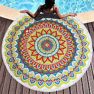 Пляжний килимок-рушник з бахромою круглий Ø150 см 30031263, фото 2