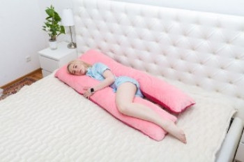 Подушка для вагітних і годування U-подібна maxi "Плюш" 160*70 см Лежбока Україна, фото 1