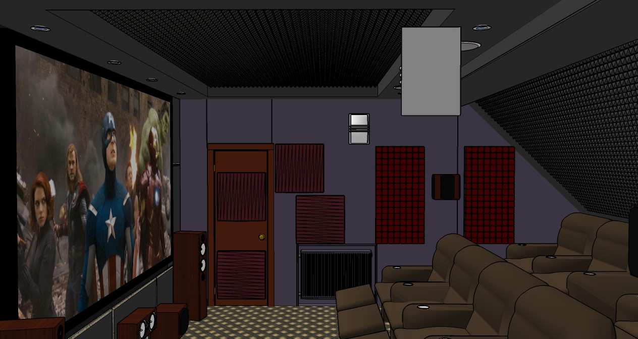 3D моделирование концепта домашнего кинотеатра и комнаты для стерео - фото 5 - id-p1407857964