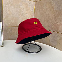 Панама двостороння смайлик червоно чорна
