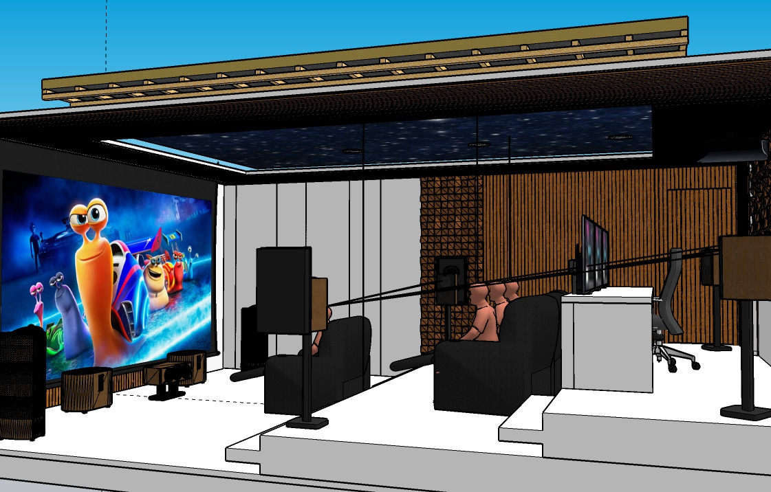 3D моделирование концепта домашнего кинотеатра и комнаты для стерео - фото 10 - id-p1407857964