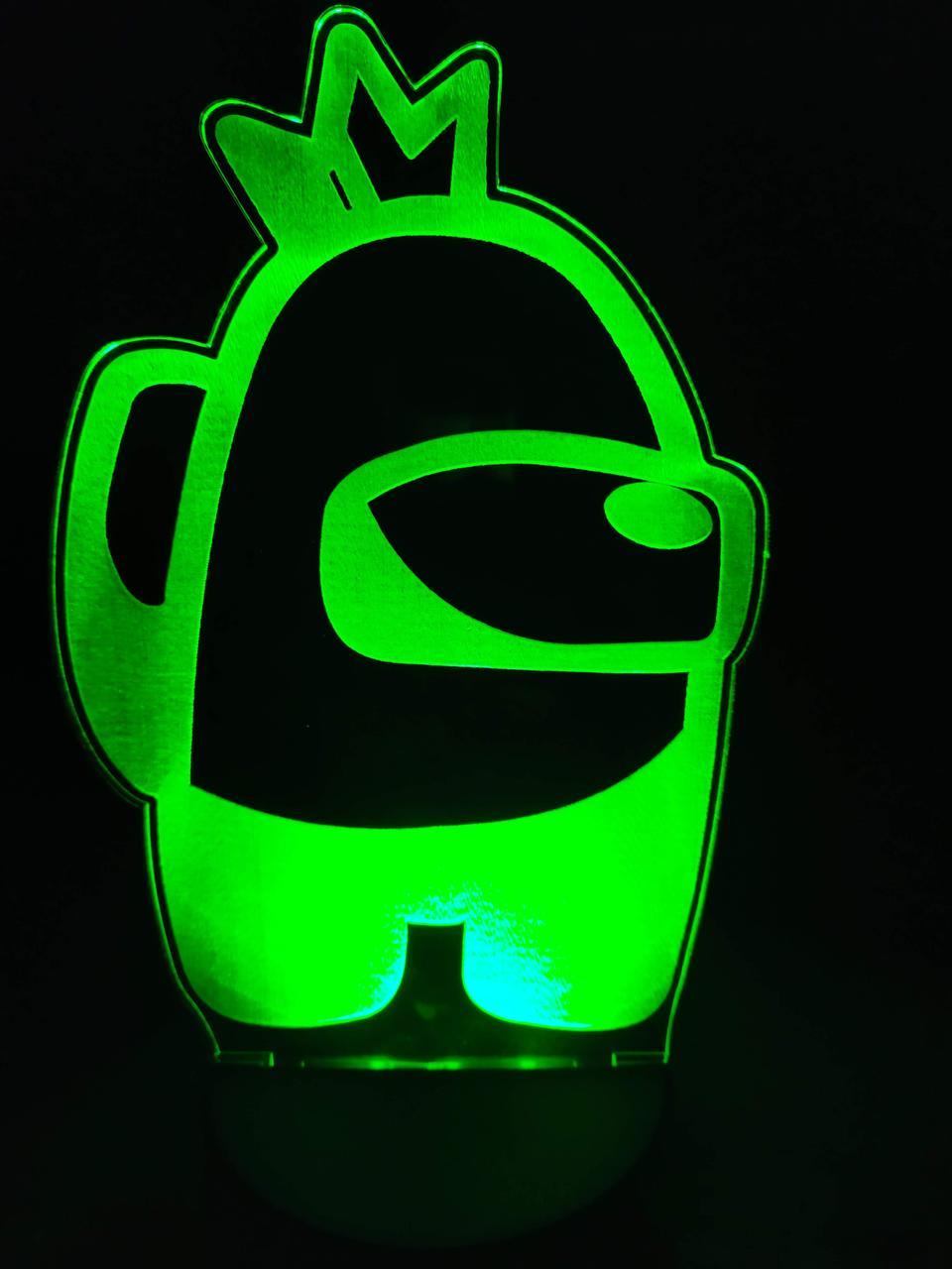 3d-світильник Амонг ас Among us, 3д-нічник, кілька підсвічувань (батарейка+220В), фото 1