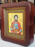 Ікона Святий мученик Віталій у темному фігурному кіоті під склом, розмір кіота 20×18, сюжет 10*12., фото 2