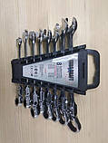 Набір рожково-накидних ключів з трещеткой на кардане Euro Craft 8шт, фото 6