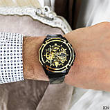 Чоловічий годинник Forsining 8130 Black-Gold-Black, фото 9