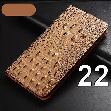 Чохол книжка з натуральної LUX шкіри магнітний протиударний для Samsung A7 (2015) A700 "ZENUS" №22 - "крокодил