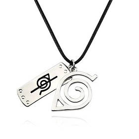 Кулон Наруто з перекресленою символікою Селища Схованого в Листі - Коноха, Металевий Косплей Кулон, сosplay Naruto