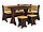 Кухонний куточок + розкладний стіл + 2 табурета Маркіз 1600х1200х850 мм, фото 2