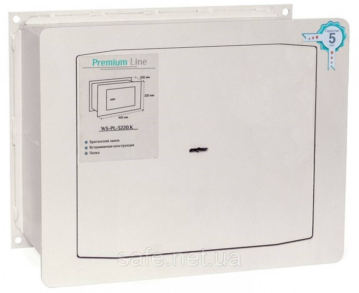 Сейф вбудований у стіну Ferocon WS-PL-3220.K (ВxШxГ:320x400x200), сейф у стіну, сейф-мик, сейф для дому