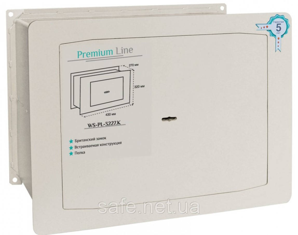 Сейф вбудований у стіну Ferocon WS-PL-3227.K (ВxШxГ:320x430x270), сейф у стіну, сейф-митик, сейф для дому