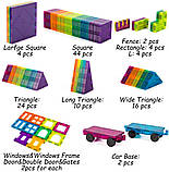 Магнітний конструктор cossy Kids Magnet Toys Magnetic Tiles, 120 PCs Magnetic Building Blocks with Car 2, фото 5