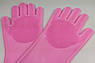 Силіконові рукавички-щітки для миття посуду та прибирання 2в1 – термостійкі, піняться, захищають шкіру, бірюзові/рожеві, фото 4