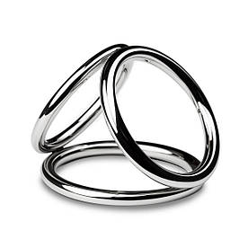 Ерекційне кільце потрійне - Sinner Gear Unbendable - Triad Chamber Metal Cock and Ball Ring - Large