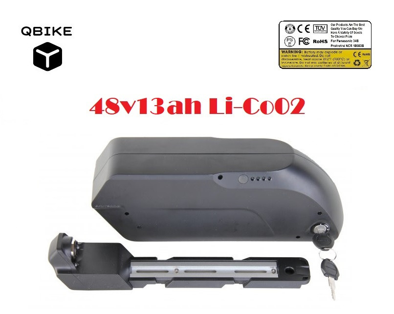 Акумулятор для електровелосипеда 48v, 13Ah Li-Co02 знімна з ключем літій кобальт