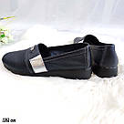 Літні шкіряні мокасини темно-синього кольору 37 р-р, фото 2