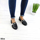 Літні шкіряні мокасини темно-синього кольору 37 р-р, фото 4