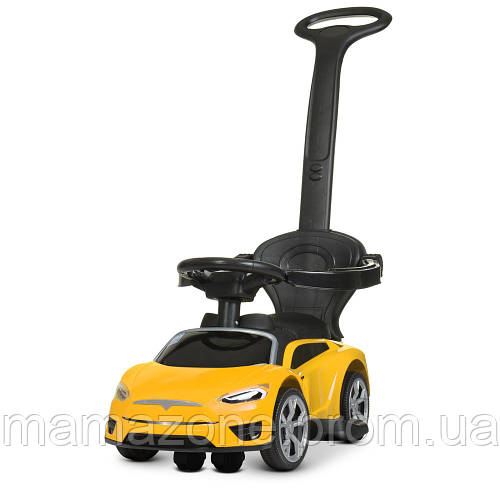 Детская Каталка-Электромобиль с родительской ручкой Bambi Tesla с ...