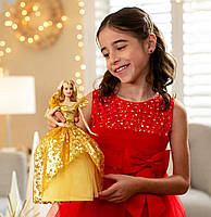 Колекційна лялька Барбі Святкова в золотій сукні 2020 Barbie Holiday GNR92, фото 8
