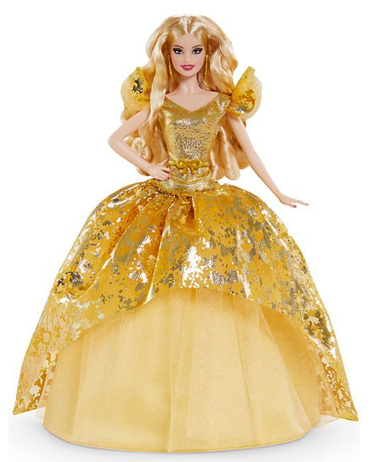 Колекційна лялька Барбі Святкова в золотій сукні 2020 Barbie Holiday GNR92