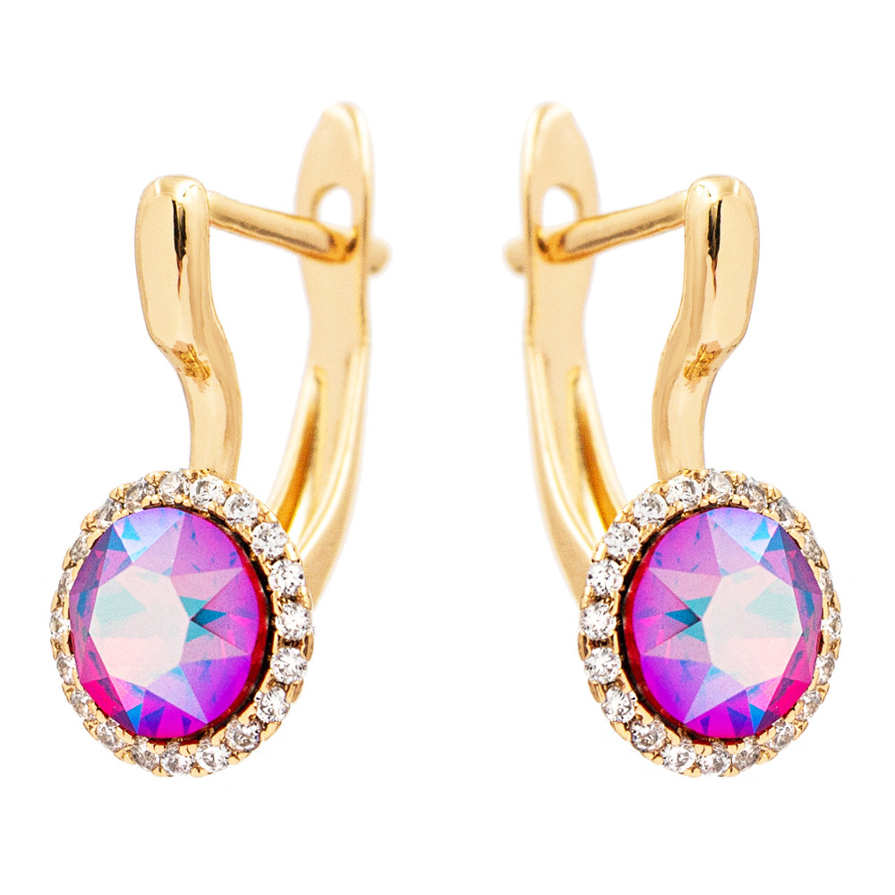 Сережки лимонна позолота Swarovski