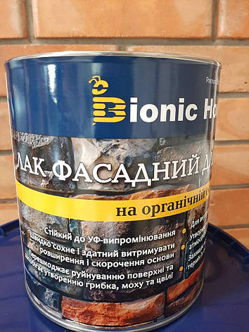 Фасадний Лак для каменю Органік Bionic House (мокрий ефект) 2,8 л, 10л, фото 1